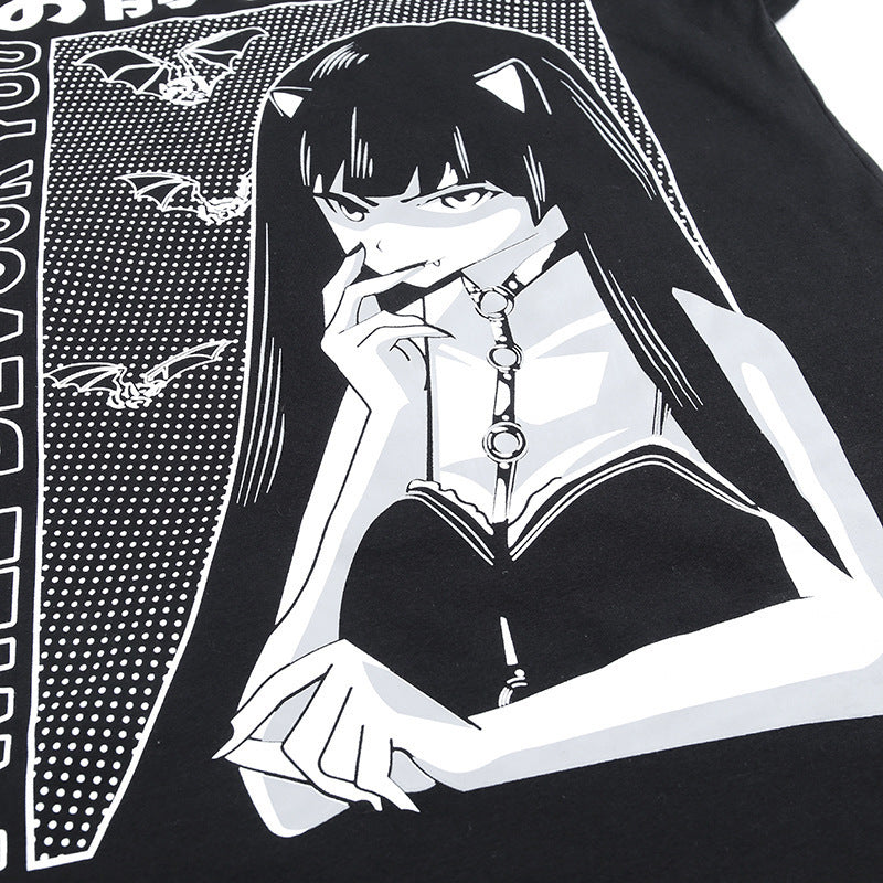 Long gothic print T-shirt