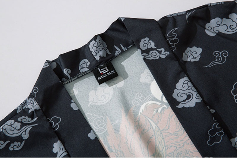 Japanese Kimono Cardigan With Graphics