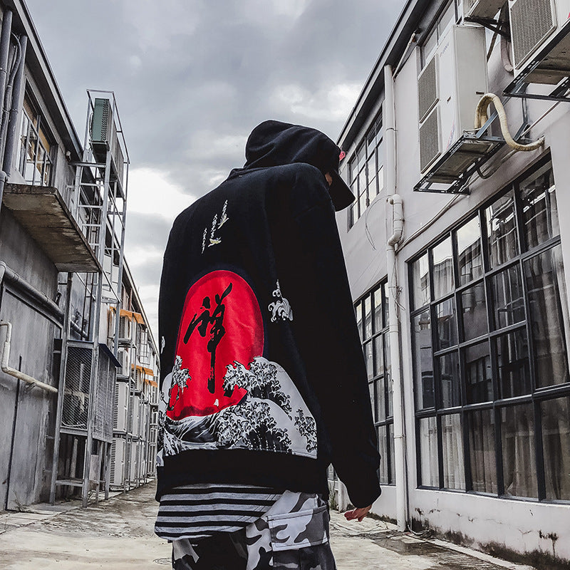 Loose Fit Printed Design Hoodie