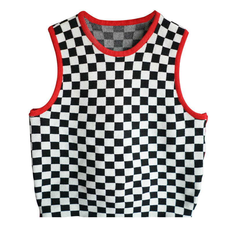 CHECKERED CROP TOP