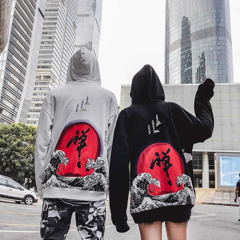 Loose Fit Printed Design Hoodie