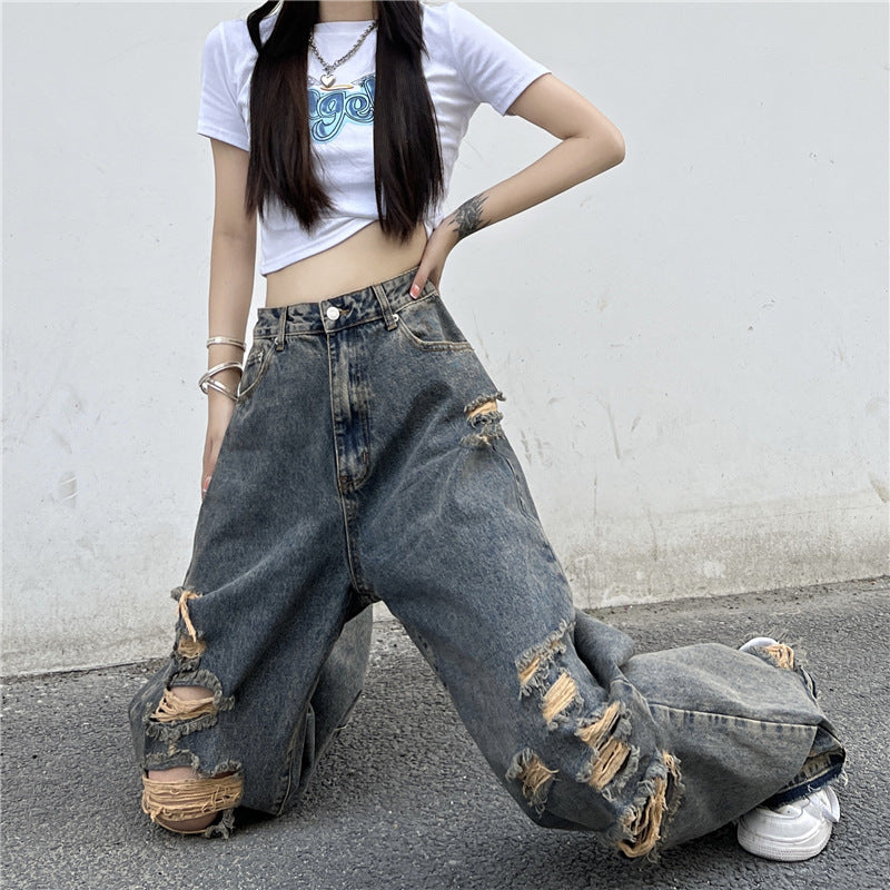 New Harajuku Style Street Distressed Jeans