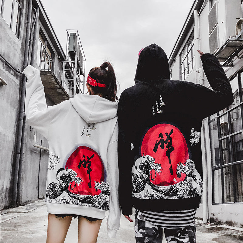Loose Fit Printed Design Hoodie