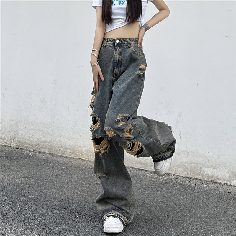 New Harajuku Style Street Distressed Jeans