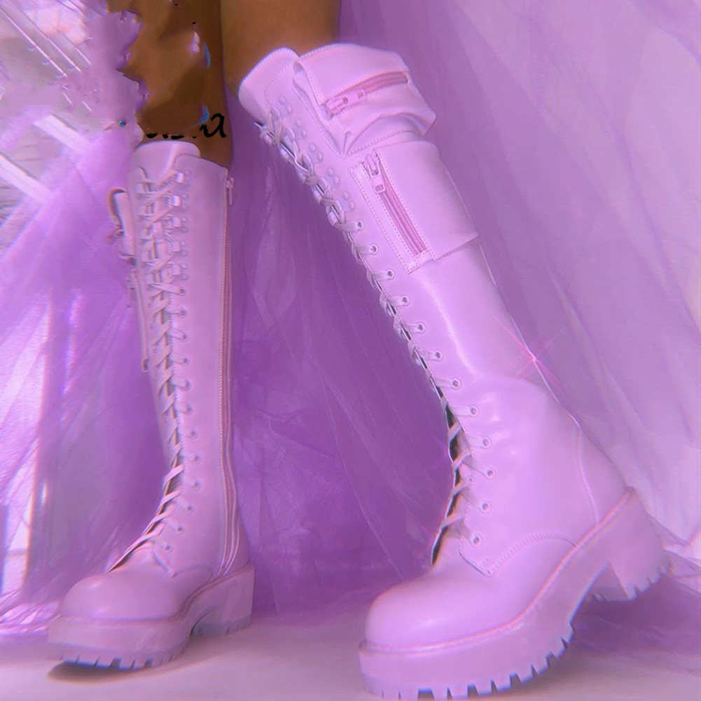 Fashionable Low Heel Platform Long Boots