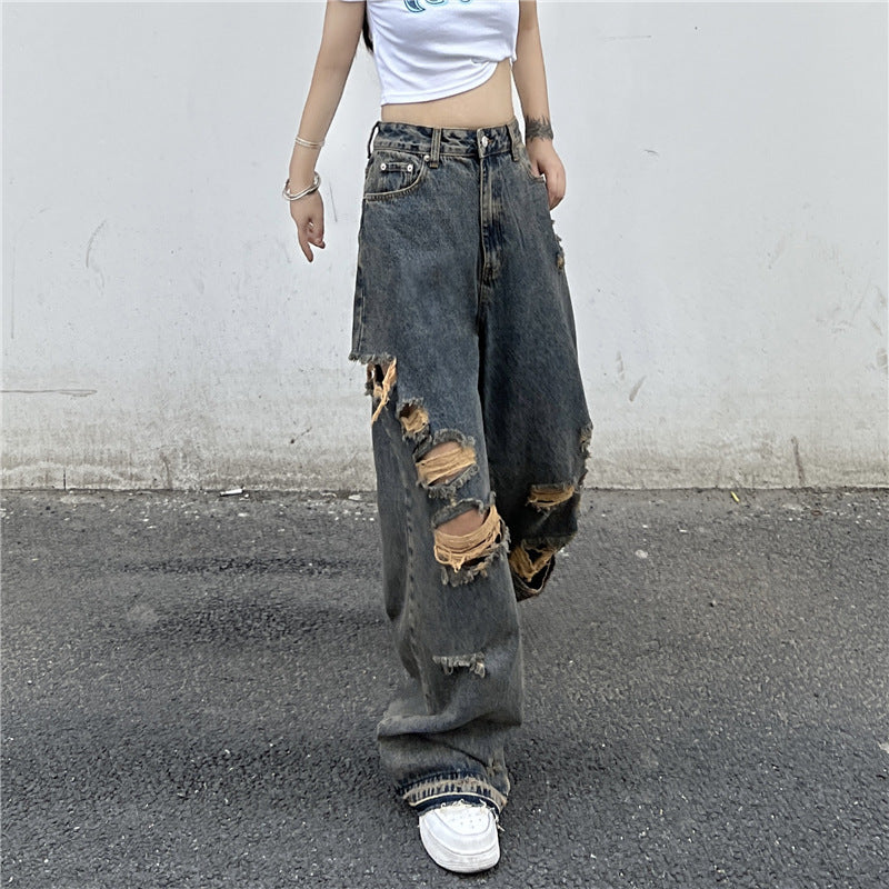 New Harajuku Style Street Distressed Jeans