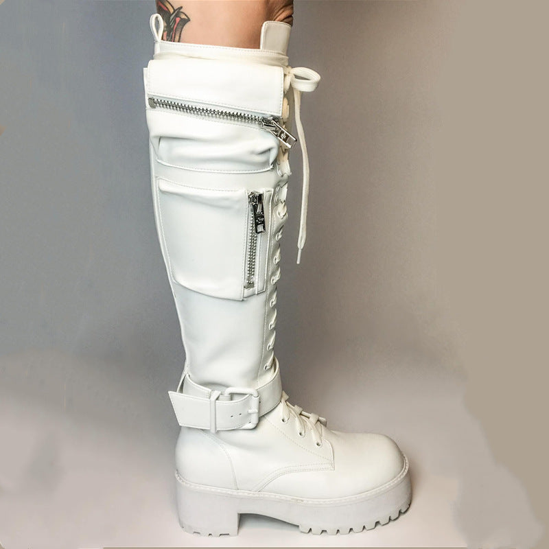 Fashionable Low Heel Platform Long Boots
